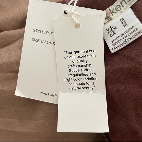 Kensie Bauble Puff Sleeve Ombre Midi Dress Brown and Black Women’s M - Picture 6 of 6